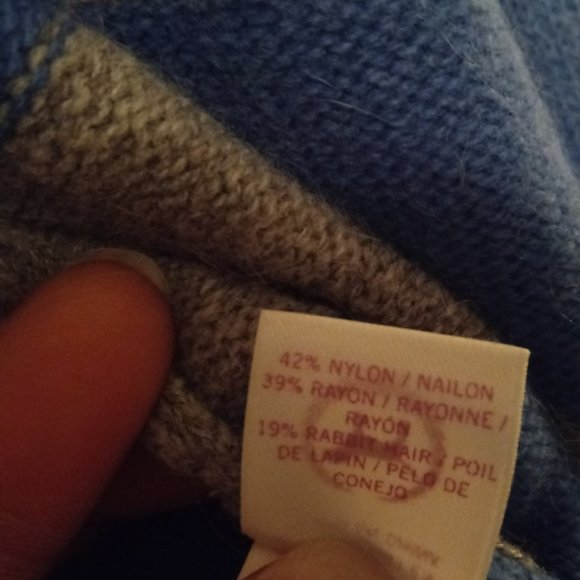 Vs Pink Blue Stripe Crop Cardigan Sweater - Picture 11 of 11